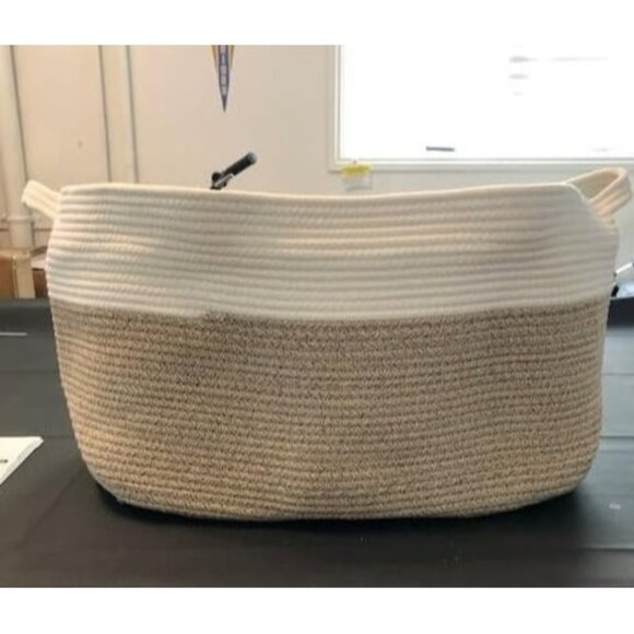 New Large Blanket Basket, Woven Basket for Storage Rectangle Dirty Clothes - Picture 1 of 3